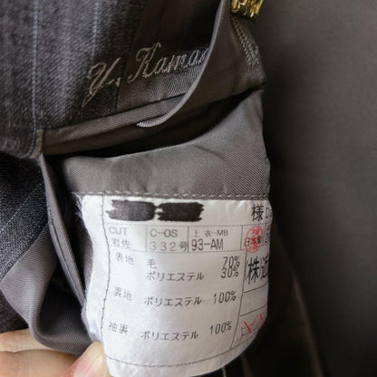 Kintetsu Business Suit 3 Button Setup Gray Stripe