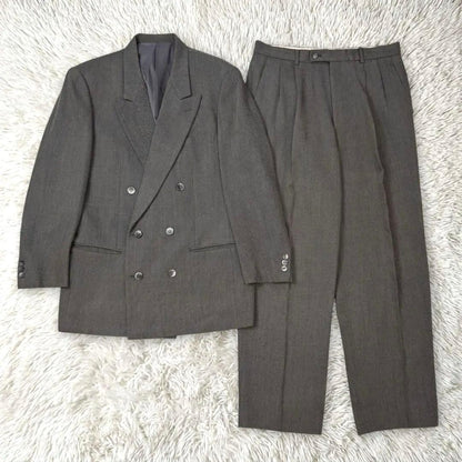 Kenzo Suit Setup Double Jacket Peak Lapel Loose Gray