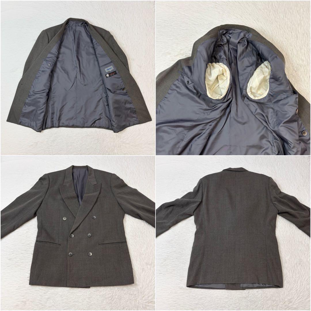 Kenzo Suit Setup Double Jacket Peak Lapel Loose Gray