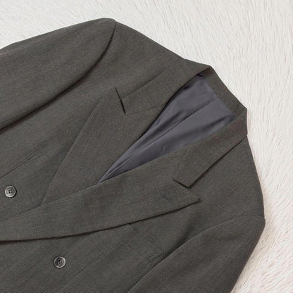 Kenzo Suit Setup Double Jacket Peak Lapel Loose Gray