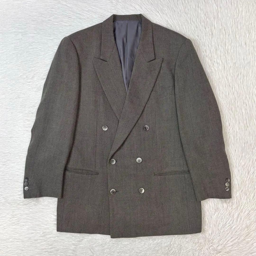 Kenzo Suit Setup Double Jacket Peak Lapel Loose Gray
