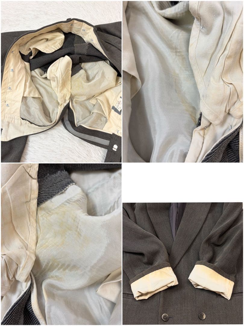 Kenzo Suit Setup Double Jacket Peak Lapel Loose Gray