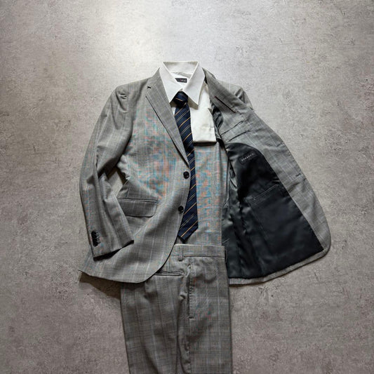 Men's Vintage Checkered Setup Suit L Size Good Condition