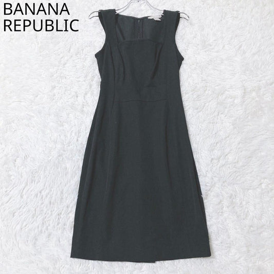 Banana Republic Sleeveless Dress Square Neck Black Ceremony