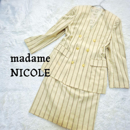Madame Nicole Setup 90s Bubbly Suit Retro Stripe Made in Japan