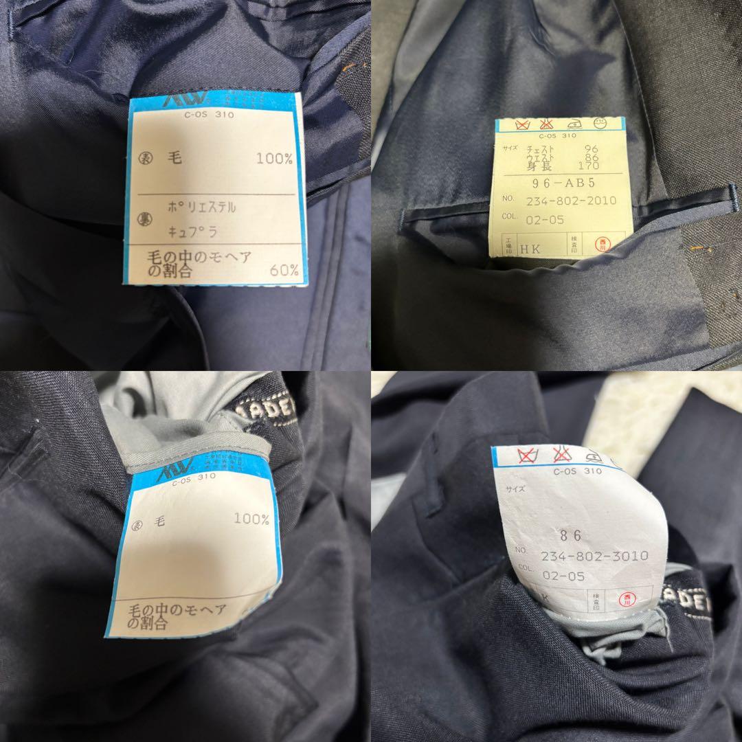 [Made in England x 60% Mohair] Casual suit double setup dark blue M