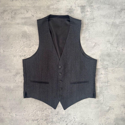 USED VINTAGE Setup Suit Three Piece Vest Gray