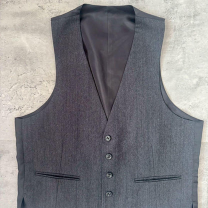 USED VINTAGE Setup Suit Three Piece Vest Gray