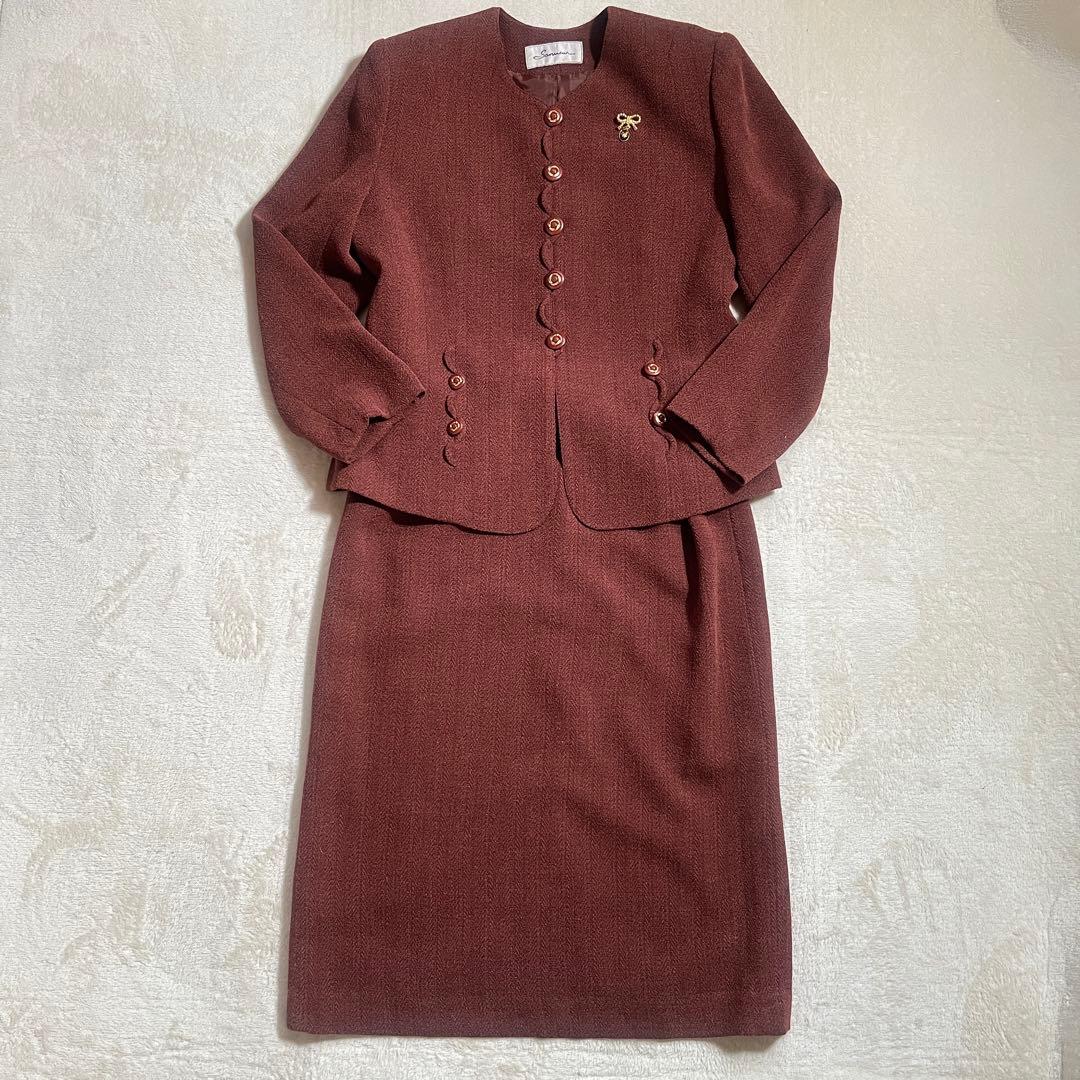 Setup suit skirt no collar jacket size 11 terracotta old clothes