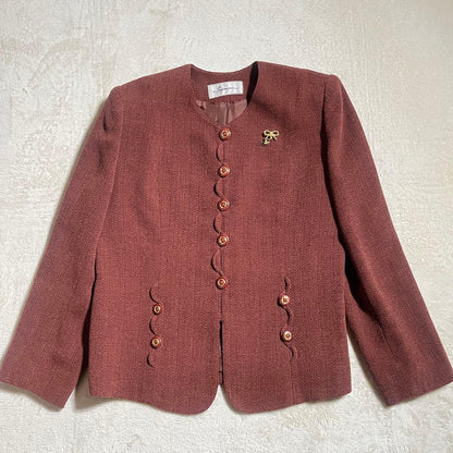 Setup suit skirt no collar jacket size 11 terracotta old clothes