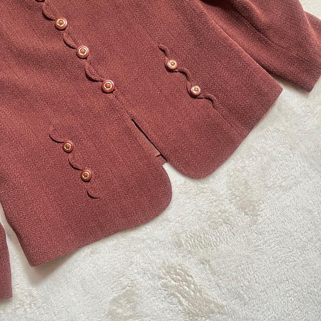 Setup suit skirt no collar jacket size 11 terracotta old clothes