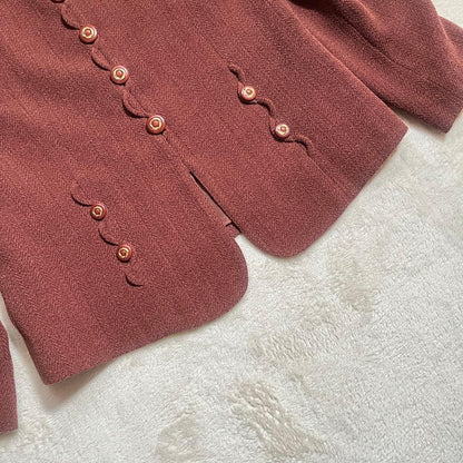 Setup suit skirt no collar jacket size 11 terracotta old clothes