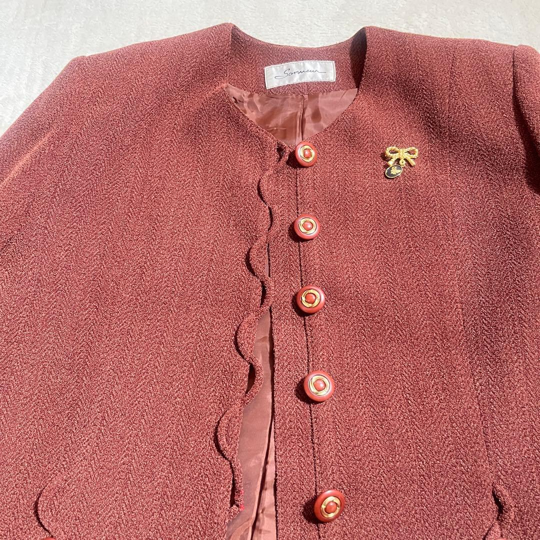 Setup suit skirt no collar jacket size 11 terracotta old clothes