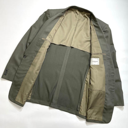 DURBAN Top and bottom set wool suit khaki unlined 4 tucks