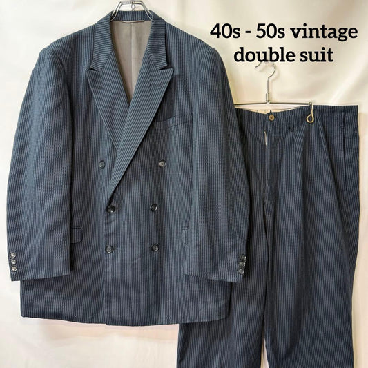40s 50s vintage suits double rockabilly extra thick all over pattern rare