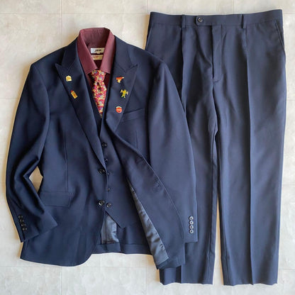 90s vintage Burberry tie suit vest pins 5 pieces