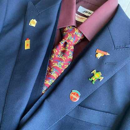90s vintage Burberry tie suit vest pins 5 pieces