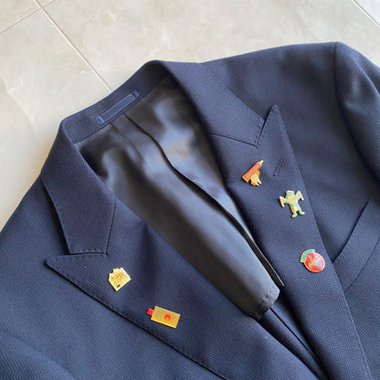 90s vintage Burberry tie suit vest pins 5 pieces