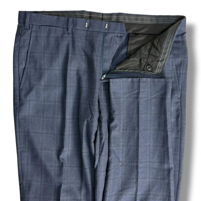 Unused Emporio Armani M LINE silk blend plaid suit navy blue 52