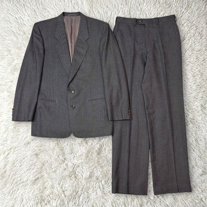 Yves Saint Laurent Suit Setup Dark Gray Wool Single Top and Bottom
