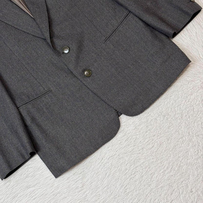 Yves Saint Laurent Suit Setup Dark Gray Wool Single Top and Bottom
