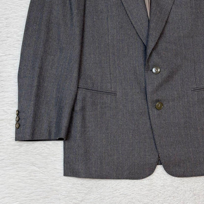 Yves Saint Laurent Suit Setup Dark Gray Wool Single Top and Bottom