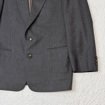 Yves Saint Laurent Suit Setup Dark Gray Wool Single Top and Bottom