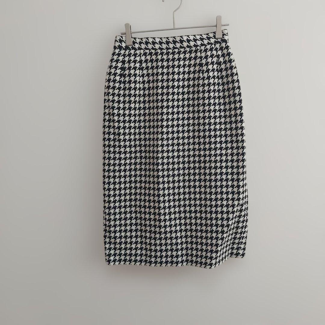 Houndstooth Setup Gold Button M Vintage Retro Collarless Jacket