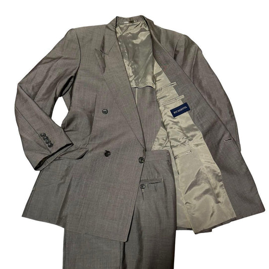 Double suit setup casual gray mohair wide slacks