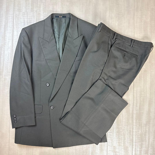 Ducks 90's Vintage Suit Double Breasted Setup L Dark Green