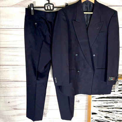 【rare! ️New and unused item!! ️] Vintage suit double setup A6 navy
