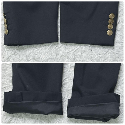 Gold button suit black setup Y2K oversize wool L