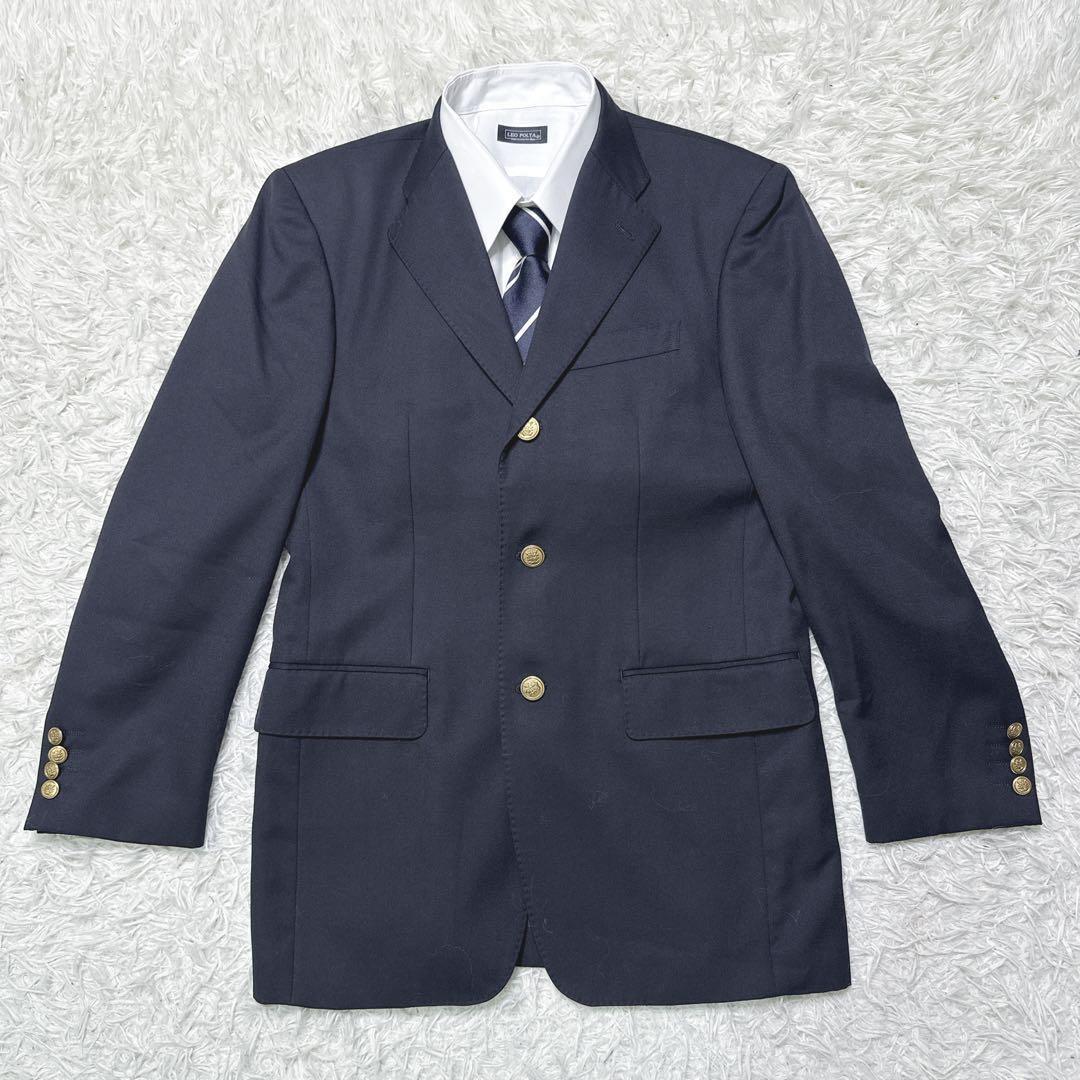 Gold button suit black setup Y2K oversize wool L