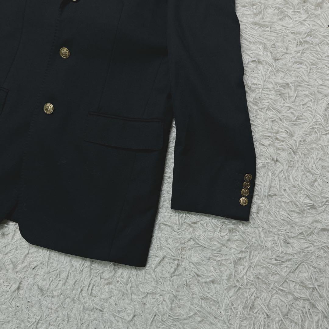 Gold button suit black setup Y2K oversize wool L