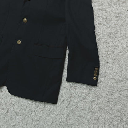 Gold button suit black setup Y2K oversize wool L