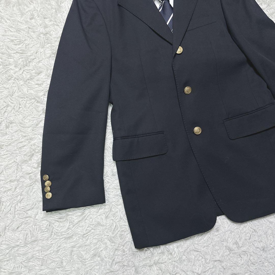 Gold button suit black setup Y2K oversize wool L
