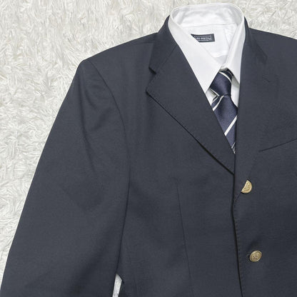 Gold button suit black setup Y2K oversize wool L