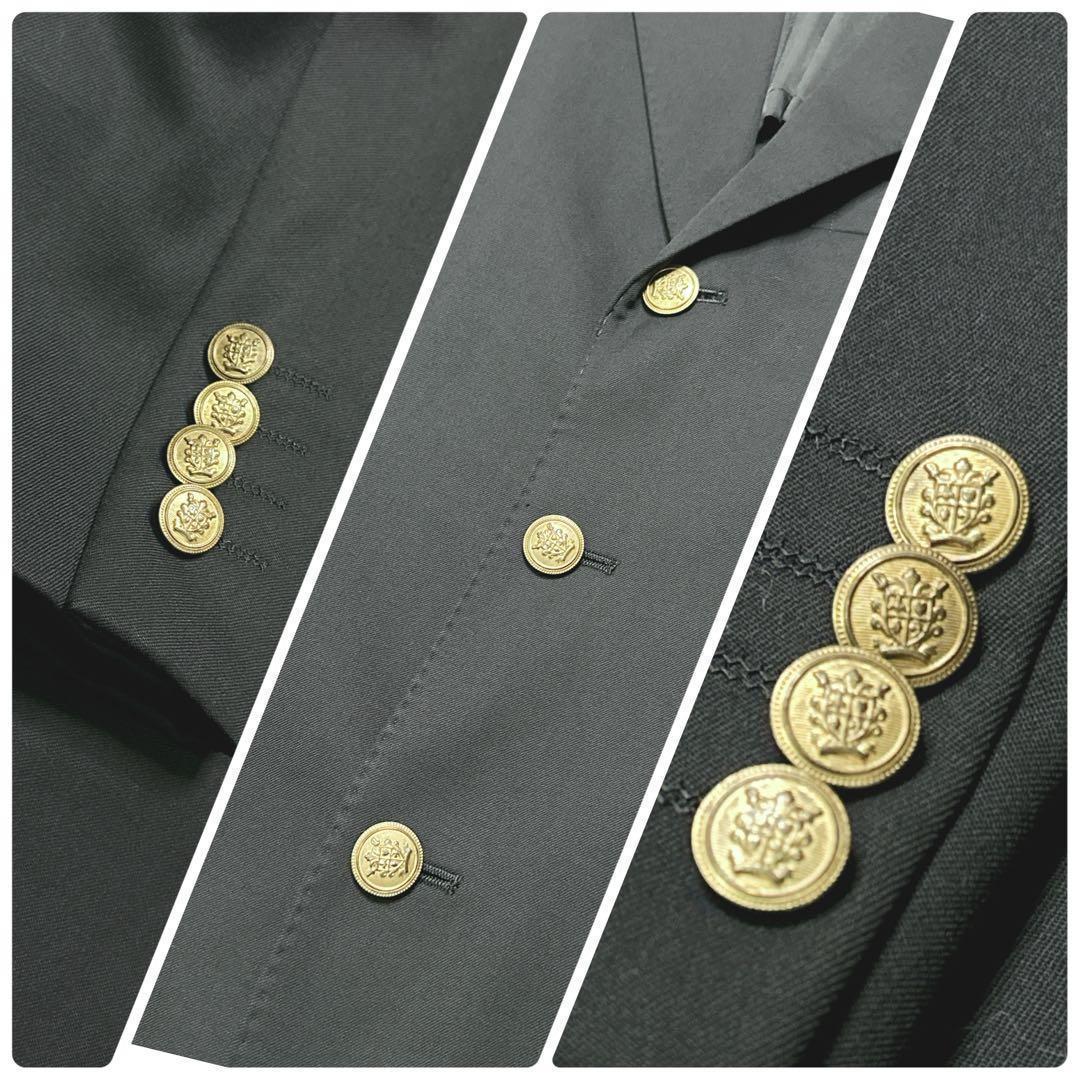 Gold button suit black setup Y2K oversize wool L