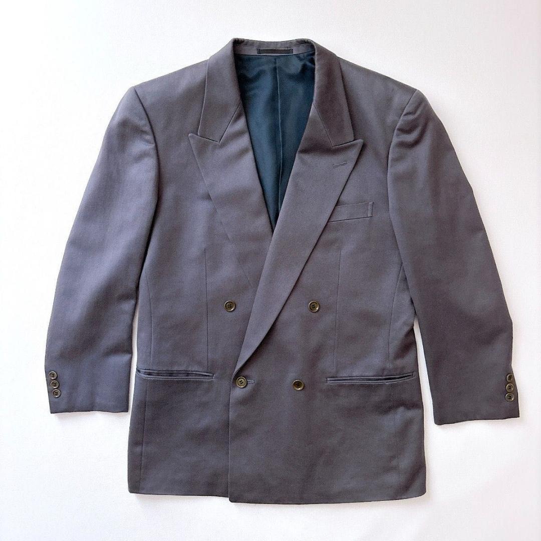 Masaki Suda Vintage Double Breasted Casual Suit Top and Bottom Dark Blue L