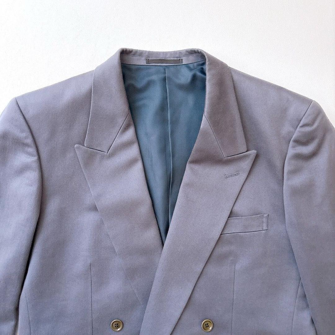 Masaki Suda Vintage Double Breasted Casual Suit Top and Bottom Dark Blue L