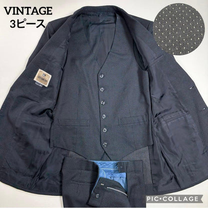 Casual suit, all-over pattern, dot pattern, 3-piece suit, jacket, vest, pants