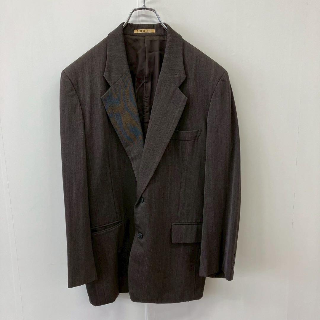 [a1486] Nicole Suit Setup Brown M Vintage Men's Clothing