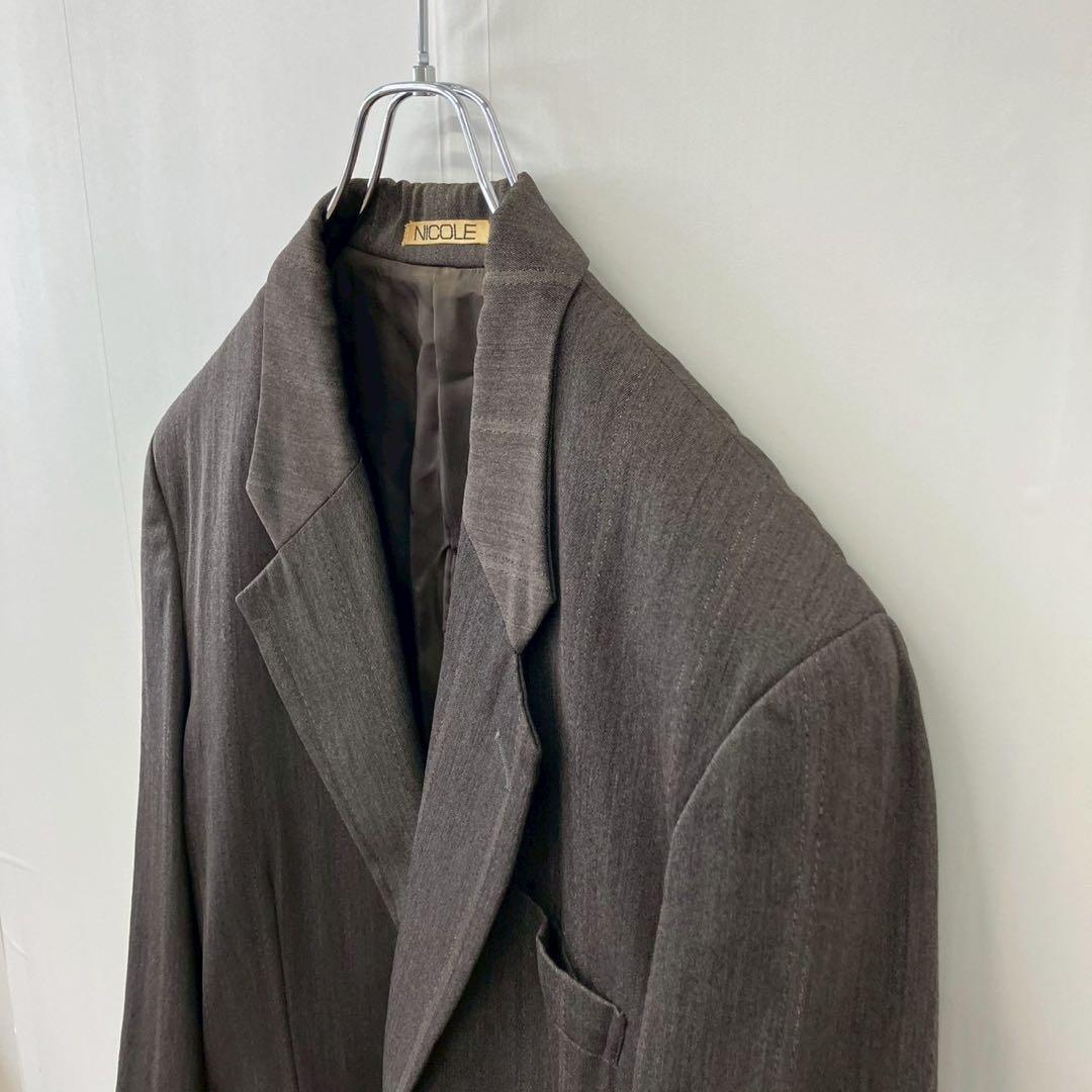 [a1486] Nicole Suit Setup Brown M Vintage Men's Clothing