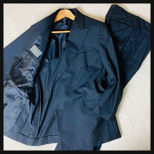 256 [Extremely Good Condition] Salvatore Ferragamo 90's Double Suit 54 Super 120