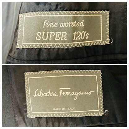 256 [Extremely Good Condition] Salvatore Ferragamo 90's Double Suit 54 Super 120