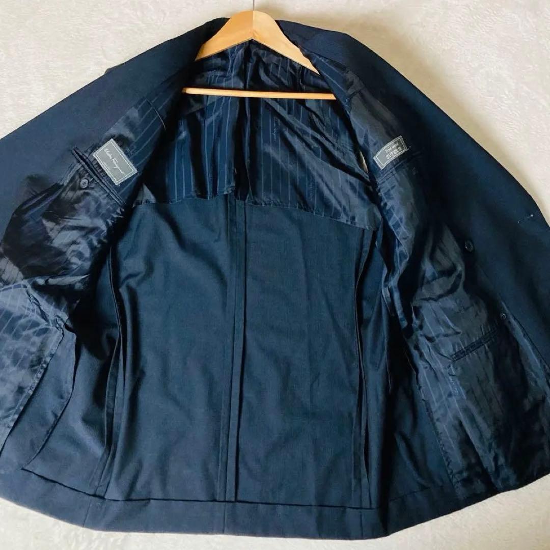 256 [Extremely Good Condition] Salvatore Ferragamo 90's Double Suit 54 Super 120