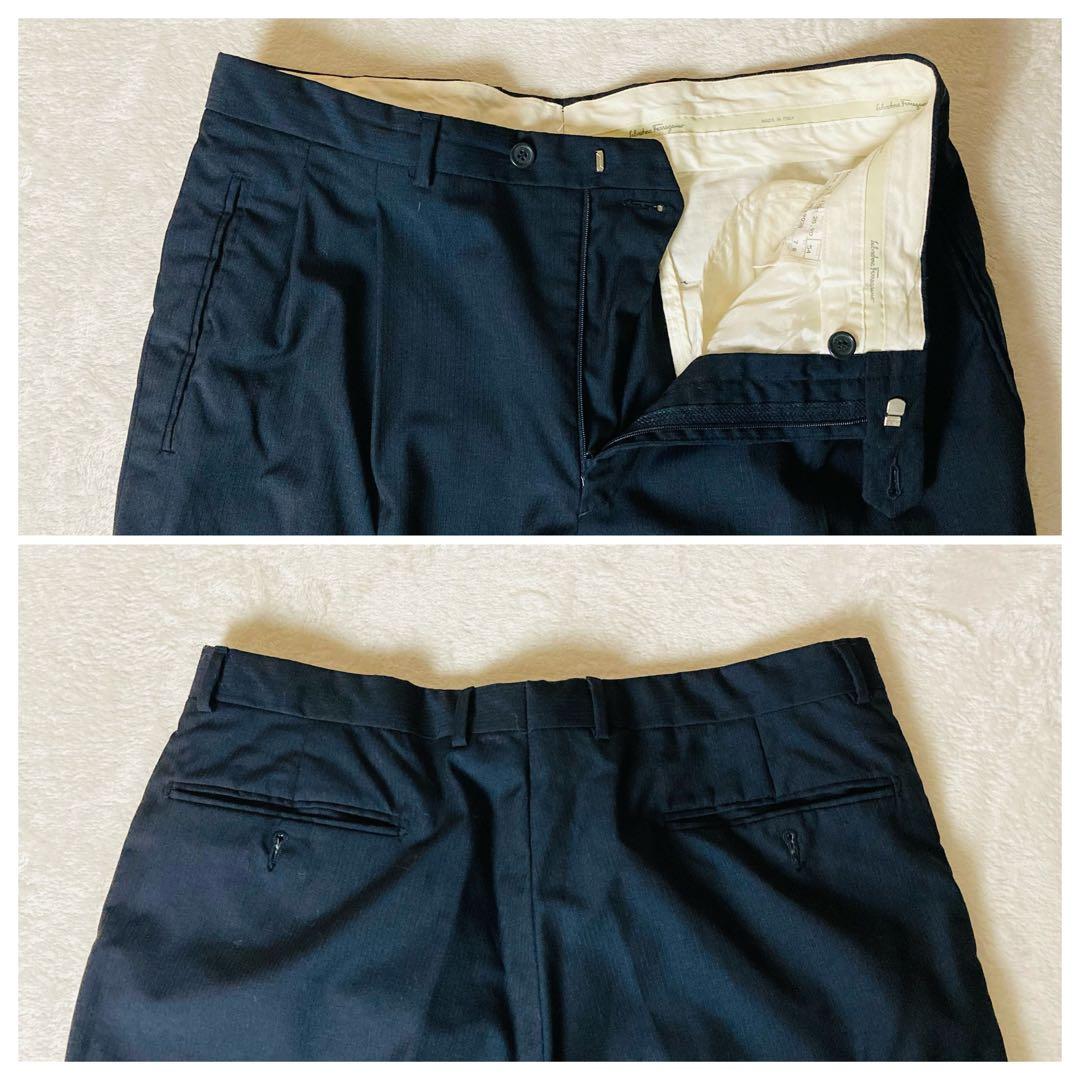 256 [Extremely Good Condition] Salvatore Ferragamo 90's Double Suit 54 Super 120