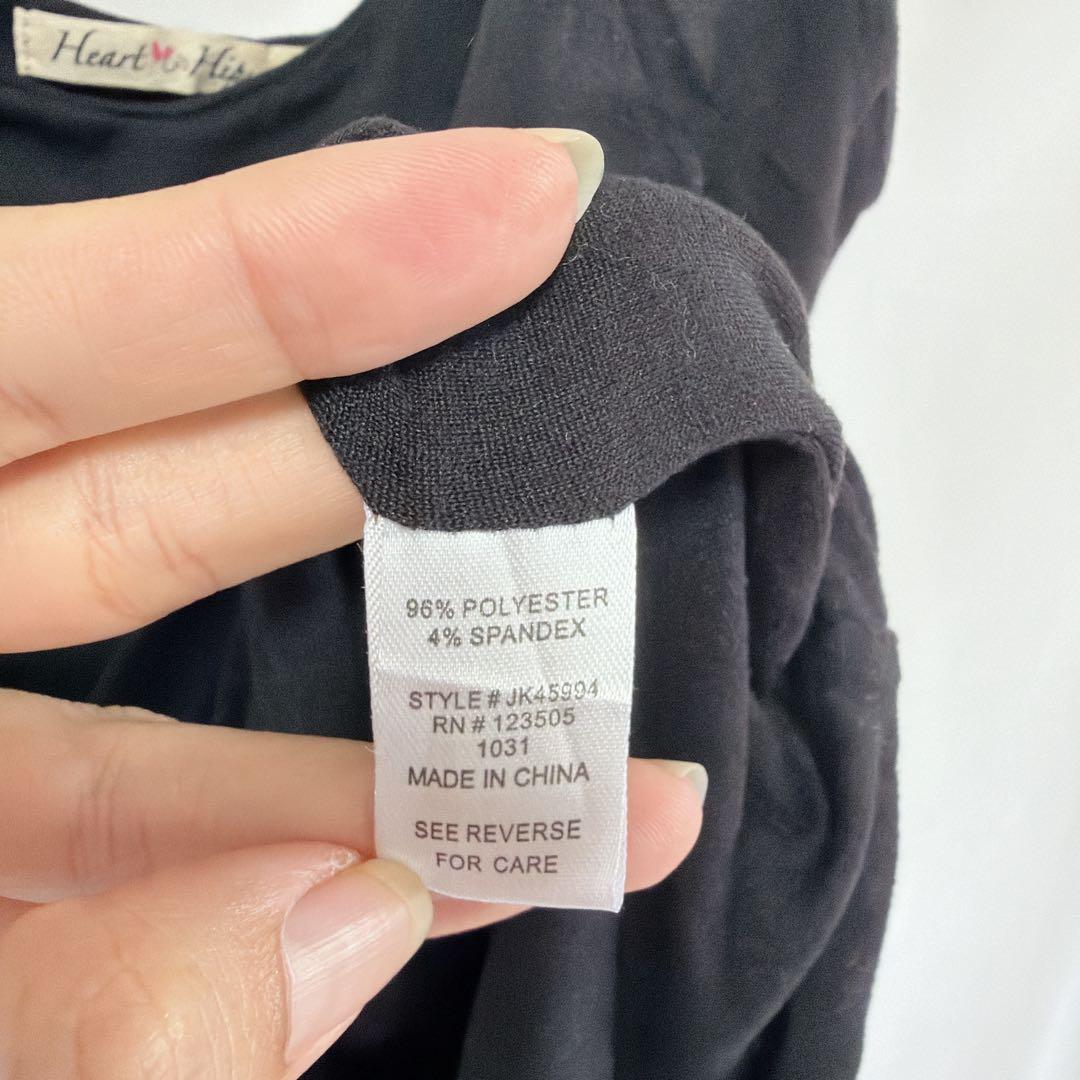 ★Heart & Hips [L] Bodysuit Black Simple Plain Inner