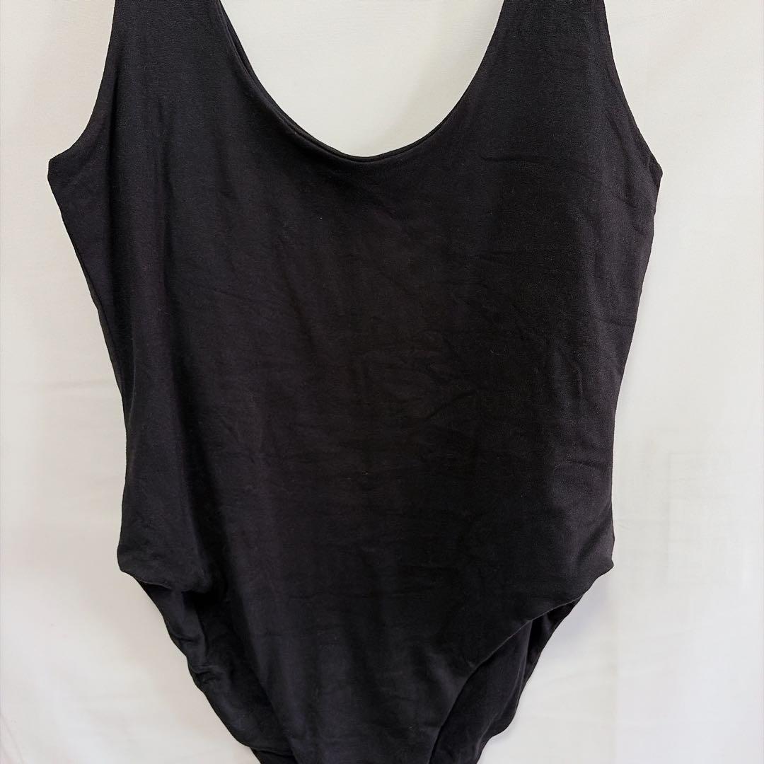 ★Heart & Hips [L] Bodysuit Black Simple Plain Inner