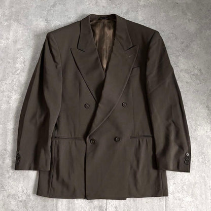 Wool Rayon Tailored Jacket Made in Italy Double Breasted Classic